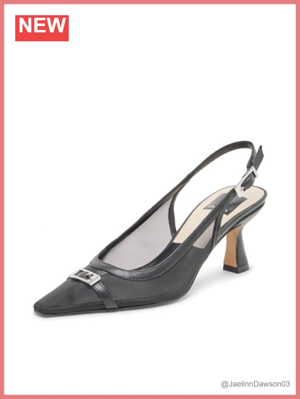 Kitten Heel Mesh Slingback Pumps
